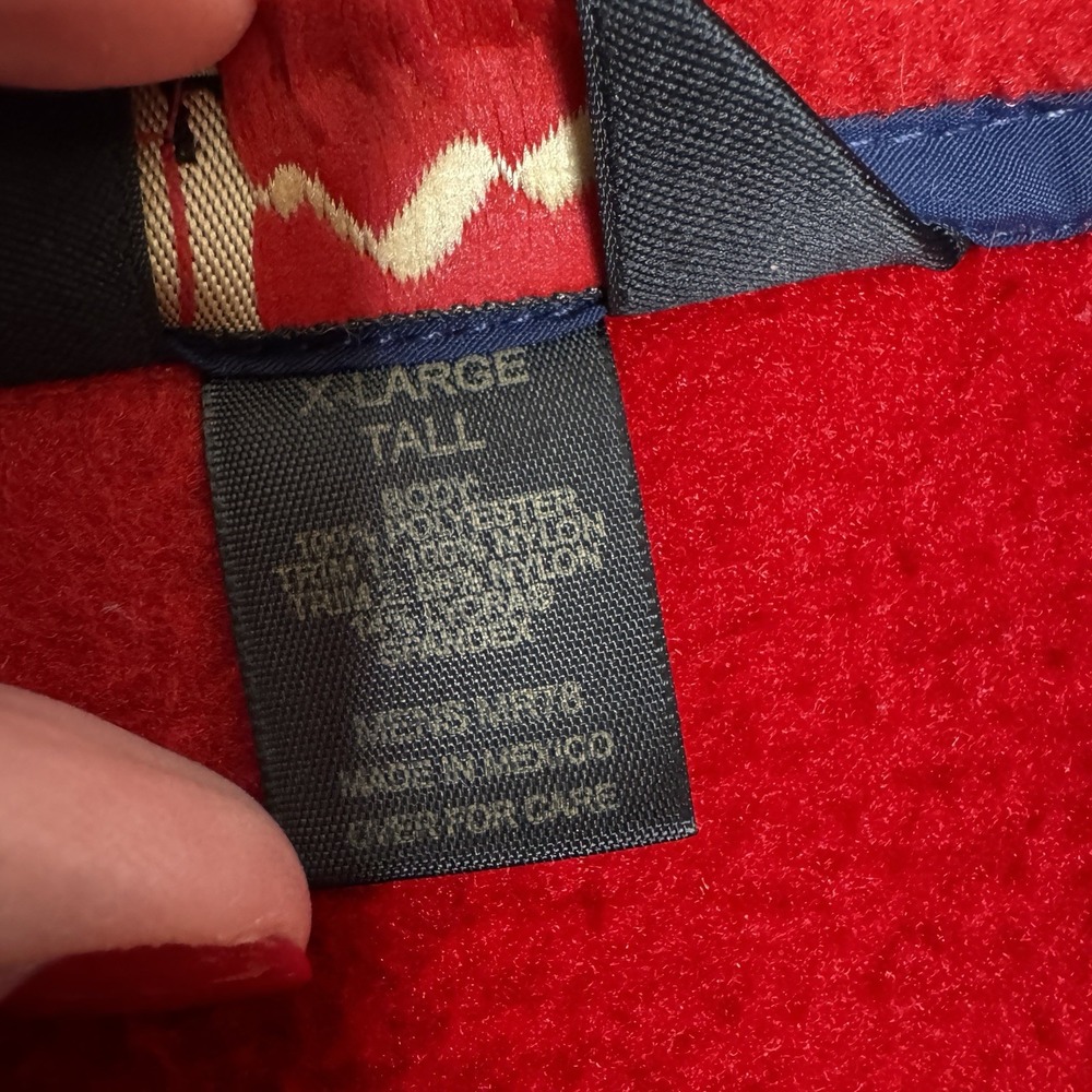 Vintage 90s LL Bean Outdoors Mens Size XL Tall‎ Full Zip Fleece Vest Jacket Red - Picture 3 of 6